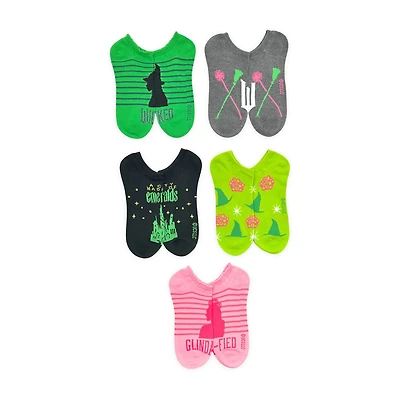 Wicked Womens Multi-Pack 5 Pair Wicked No Show Socks