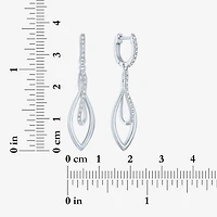 (Gh / Si2 I1) Womens 1/10 CT. T.W. Lab Grown White Diamond Sterling Silver Oblong Drop Earrings