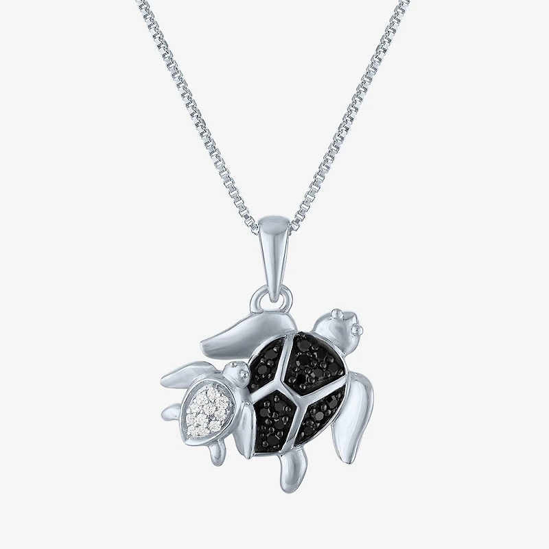 Turtles (Gh/Si2 I1) Womens 1/10 CT. T.W. Lab Grown Diamond Sterling Silver 18 Inch Pendant Necklace