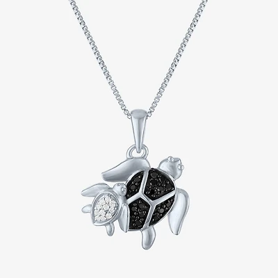 Turtles (Gh/Si2 I1) Womens 1/10 CT. T.W. Lab Grown Diamond Sterling Silver 18 Inch Pendant Necklace