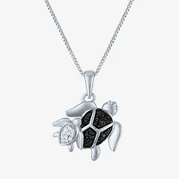 Turtles (Gh/Si2 I1) Womens 1/10 CT. T.W. Lab Grown Diamond Sterling Silver 18 Inch Pendant Necklace