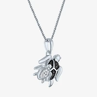 Turtles (Gh/Si2 I1) Womens 1/10 CT. T.W. Lab Grown Diamond Sterling Silver 18 Inch Pendant Necklace