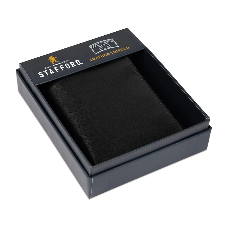 Stafford Mens Personalized Rfid Blocking Trifold Wallet