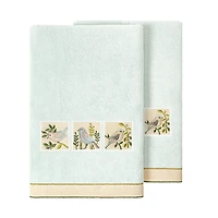 Linum Home Textiles Belinda 2-pc. Embellished Animal Bath Towel