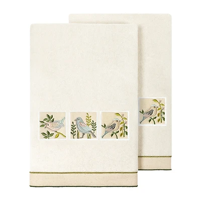Linum Home Textiles Belinda 2-pc. Embellished Animal Bath Towel