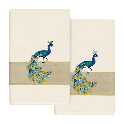 Linum Home Textiles Penelope 2-pc. Embellished Hand Towel