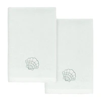 Linum Home Textiles Shell Row 2-pc. Embellished Fingertip Towel