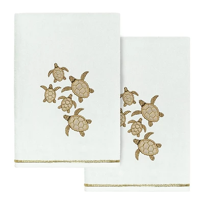 Linum Home Textiles Tortuga 2-pc. Embellished Animal Bath Towel