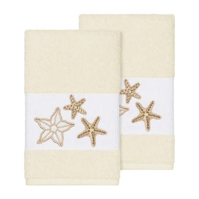 Linum Home Textiles Lydia 2-pc. Embellished Hand Towel