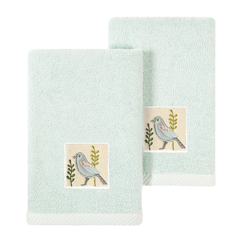 Linum Home Textiles Belinda 2-pc. Embellished Fingertip Towel