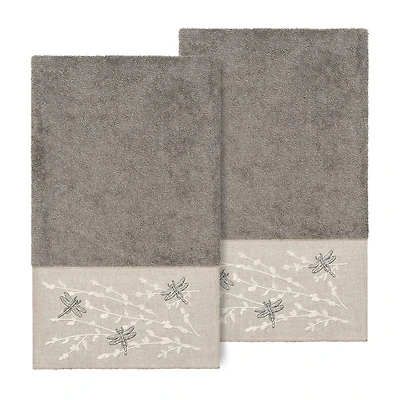 Linum Home Textiles Braelyn 2-pc. Embellished Animal Bath Towel