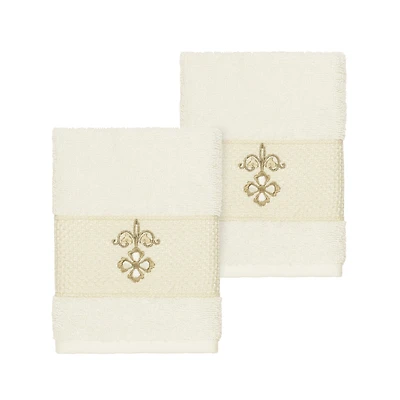 Linum Home Textiles Quinn 2-pc. Embellished Washcloth
