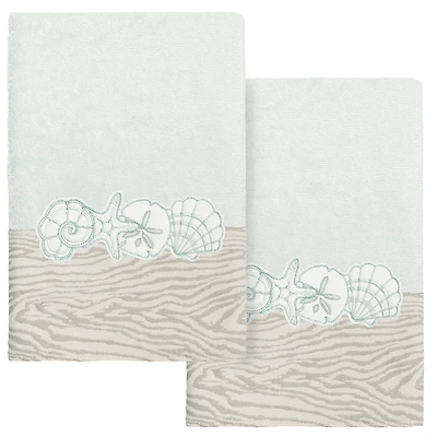 Linum Home Textiles Shell Row 2-pc. Embellished Hand Towel