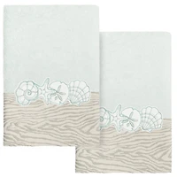 Linum Home Textiles Shell Row 2-pc. Embellished Hand Towel