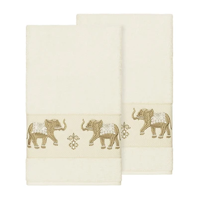 Linum Home Textiles Quinn 2-pc. Embellished Animal Bath Towel