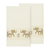Linum Home Textiles Quinn 2-pc. Embellished Animal Bath Towel