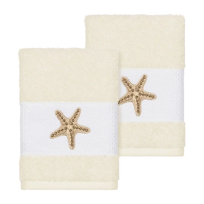 Linum Home Textiles Lydia 2-pc. Embellished Washcloth