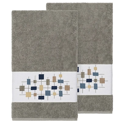 Linum Home Textiles Khloe 2-pc. Embellished Geometric Bath Towel