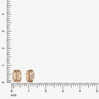 Monet Jewelry Gold Tone Glass 20mm Rectangular Stud Earrings