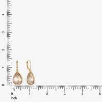 Monet Jewelry Gold Tone Womens Brown Glass Drop Earrings
