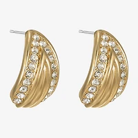 Monet Jewelry Gold Tone Pave Glass 22mm Pear Stud Earrings