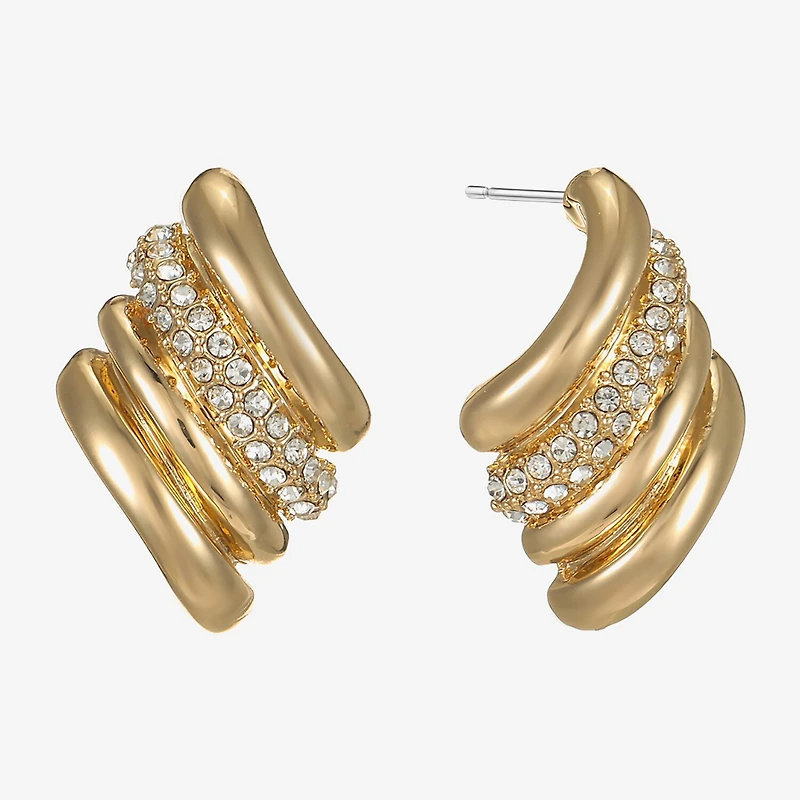 Monet Jewelry Pave Glass 23mm Diamond Stud Earrings