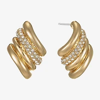 Monet Jewelry Pave Glass 23mm Diamond Stud Earrings