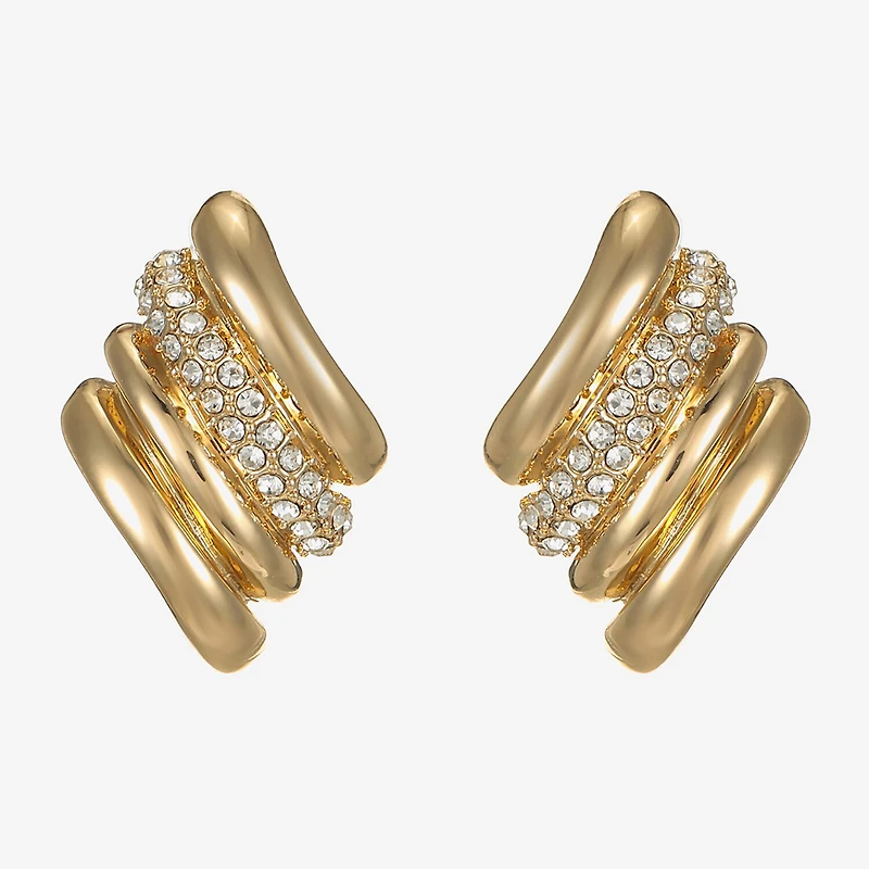 Monet Jewelry Pave Glass 23mm Diamond Stud Earrings