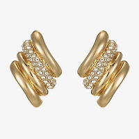 Monet Jewelry Pave Glass 23mm Diamond Stud Earrings