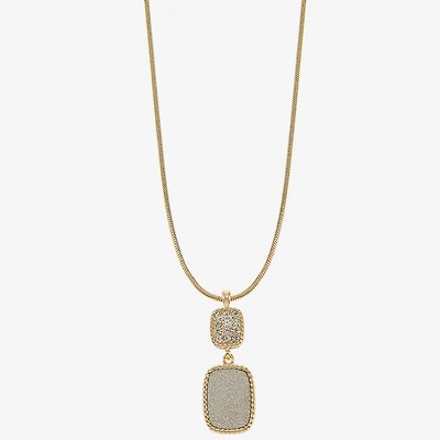 Monet Jewelry Rope Twist Womens Glass Rectangular 17 Inch Pendant Necklace
