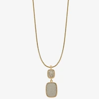 Monet Jewelry Rope Twist Womens Glass Rectangular 17 Inch Pendant Necklace