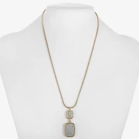 Monet Jewelry Rope Twist Womens Glass Rectangular 17 Inch Pendant Necklace