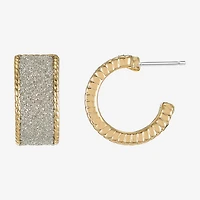 Monet Jewelry Gold Tone Rope Twist Womens 18mm Hypoallergenic Hoop Earrings