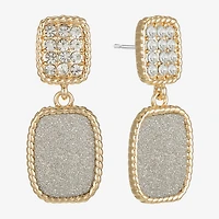 Monet Jewelry Rope Twist Womens Glass Rectangular Hypoallergenic Drop Earrings