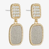 Monet Jewelry Rope Twist Womens Glass Rectangular Hypoallergenic Drop Earrings