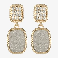 Monet Jewelry Rope Twist Womens Glass Rectangular Hypoallergenic Drop Earrings