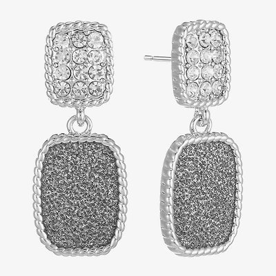 Monet Jewelry Rope Twist Womens Glass Rectangular Hypoallergenic Drop Earrings