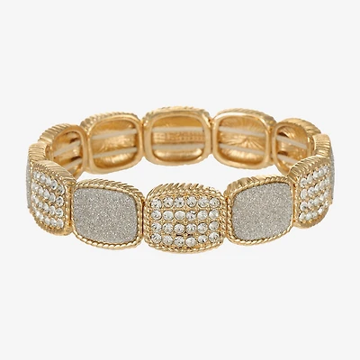 Monet Jewelry Rope Twist Womens Glass Rectangular Stretch Bracelet