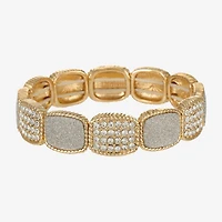 Monet Jewelry Rope Twist Womens Glass Rectangular Stretch Bracelet