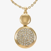 Liz Claiborne Coin Pave Pendant Necklace & Drop Earring Womens Glass 2-pc. Jewelry Set