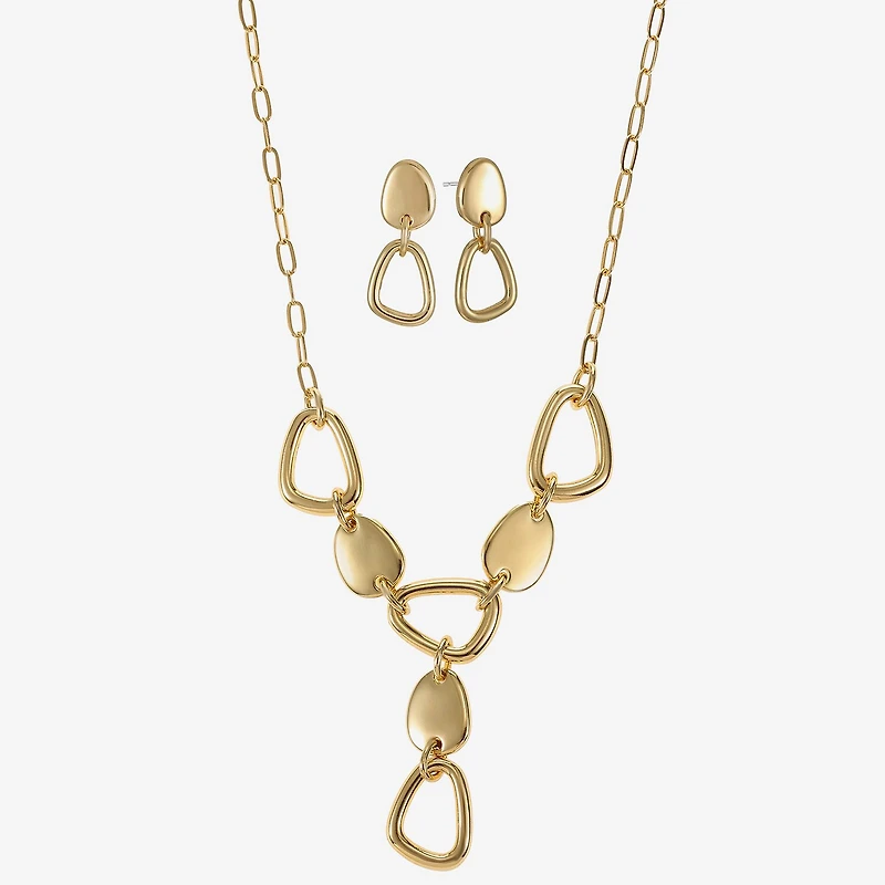 Liz Claiborne Pebble Y Necklace & Drop Earring Womens Hypoallergenic 2-pc. Jewelry Set