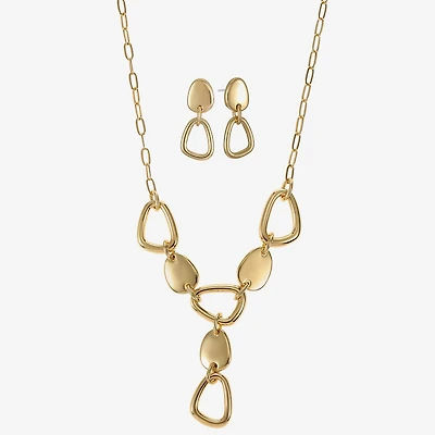 Liz Claiborne Pebble Y Necklace & Drop Earring Womens Hypoallergenic 2-pc. Jewelry Set