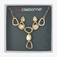 Liz Claiborne Pebble Y Necklace & Drop Earring Womens Hypoallergenic 2-pc. Jewelry Set