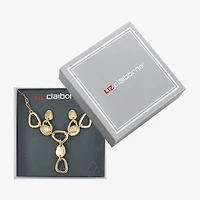 Liz Claiborne Pebble Y Necklace & Drop Earring Womens Hypoallergenic 2-pc. Jewelry Set