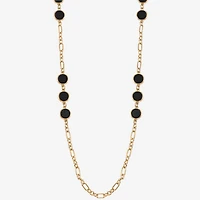 Liz Claiborne Gold Tone & Black Womens 36 Inch Strand Necklace