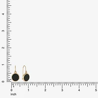 Liz Claiborne Gold Tone & Black Womens Round Drop Earrings