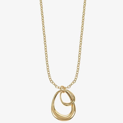 Liz Claiborne Teardrop Womens 17 Inch Pendant Necklace
