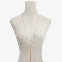 Liz Claiborne Tassel Womens Oval 34 Inch Pendant Necklace