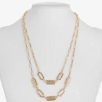 Liz Claiborne Frontal Multi Strand Womens 17 Inch Collar Necklace