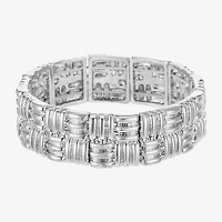 Liz Claiborne Etched Textured Womens Square Stretch Bracelet